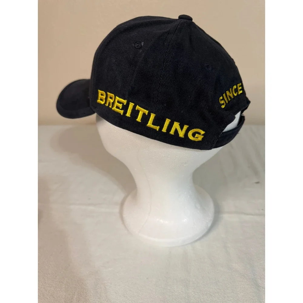 Breitling Swiss Chronographs Hat Navy‎ Blue Yellow Embroidered Adjustable Cap